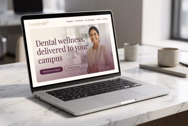 LuxySmile Oral Care — Product Website & Dashboard preview