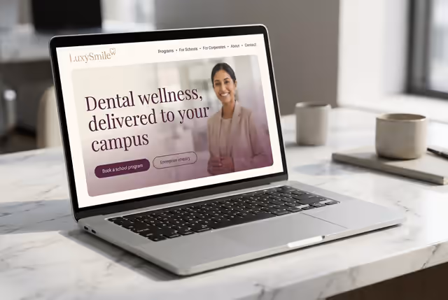 LuxySmile Oral Care — Product Website & Dashboard preview