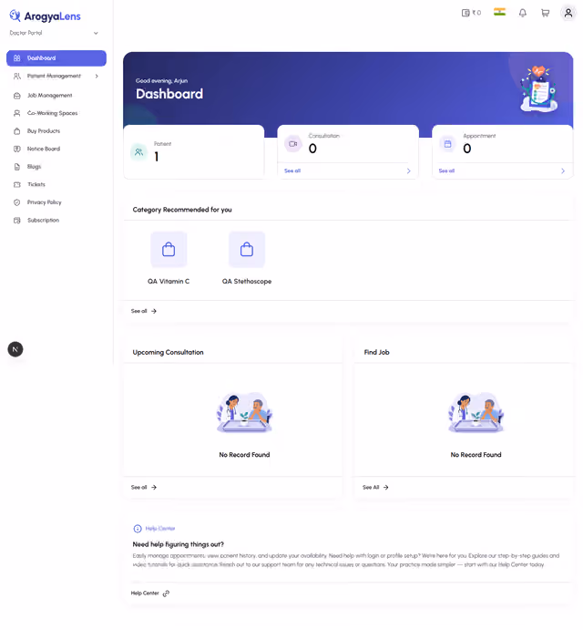 Doctor Dashboard - Redesign