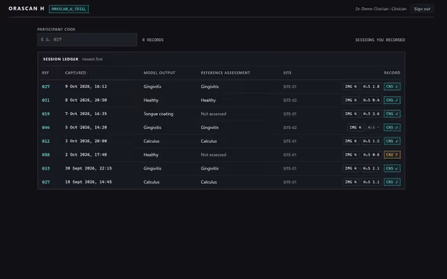 Doctors Dashboard - Session Ledger