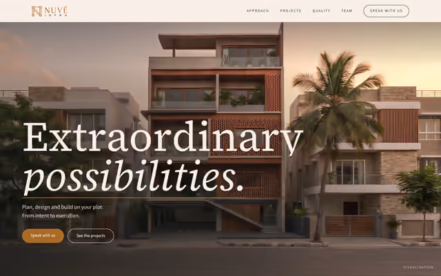 Nuvé Infra - Design-Build Studio Website preview